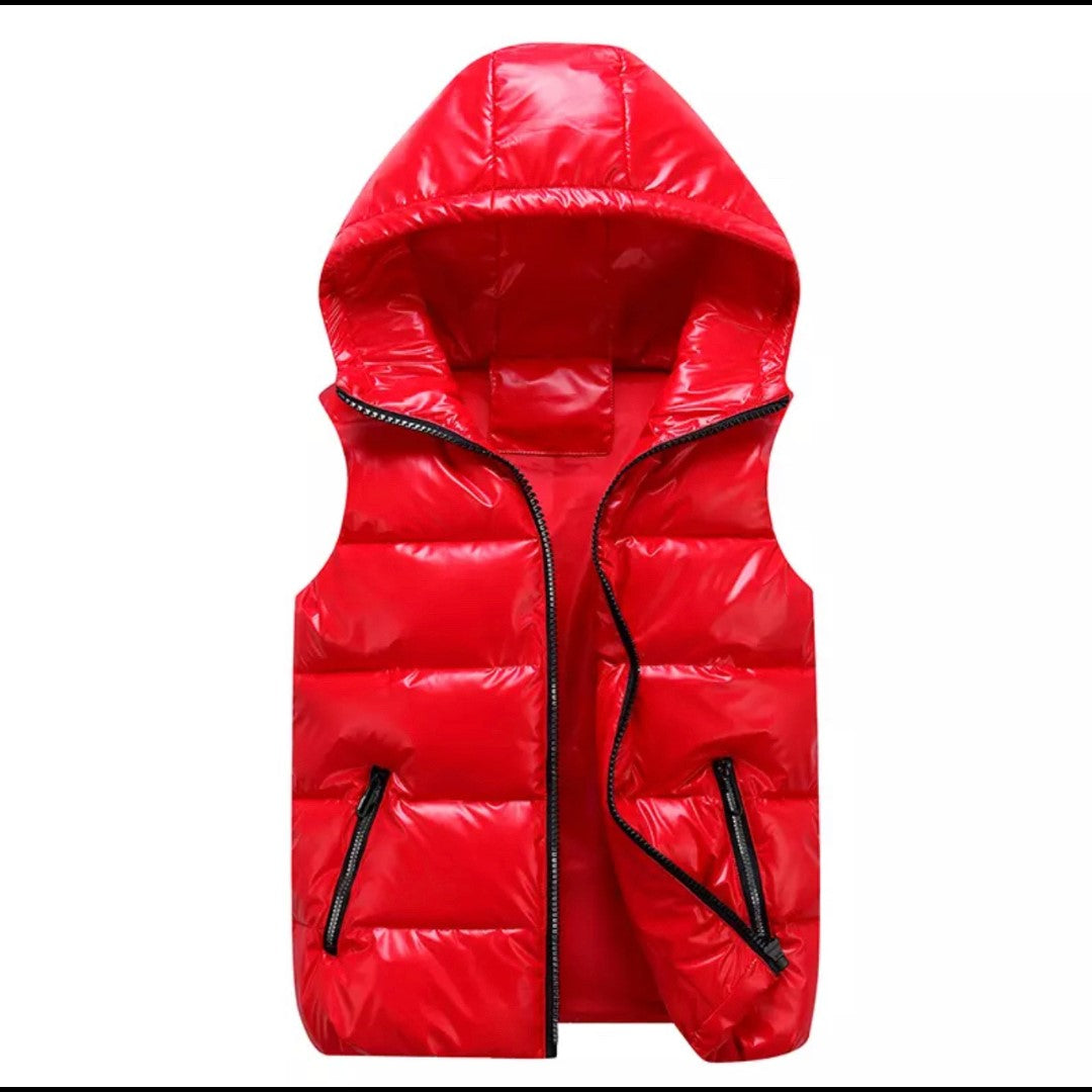 Water-repellent Puffer Vest - Bright red - Kids