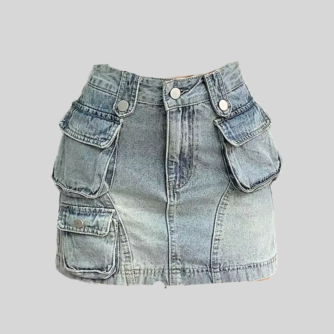 Recess Denim Cargo Skirt