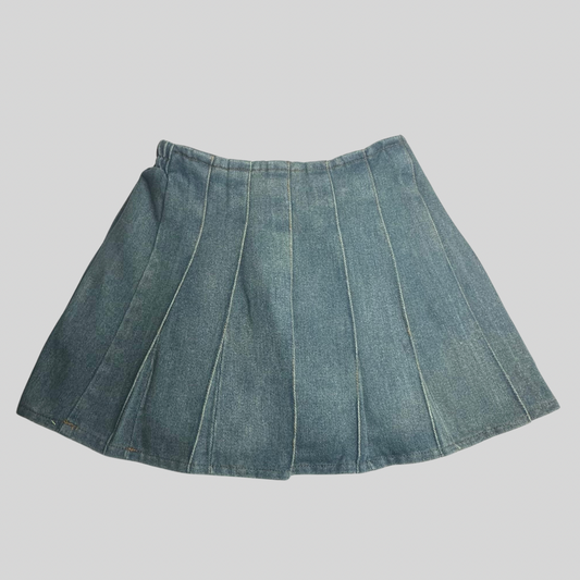 Kids' Pleated Denim Skirt