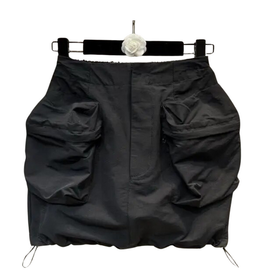 Chic Black Cargo Skirt
