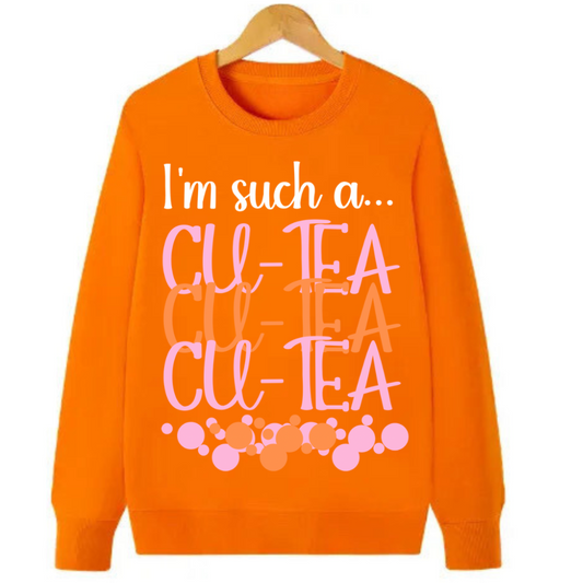 CU-TEA Orange Graphic Sweater