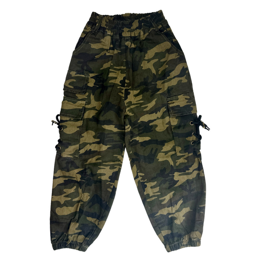 Kids' Lace Up Camouflage Cargo Jogger Pants
