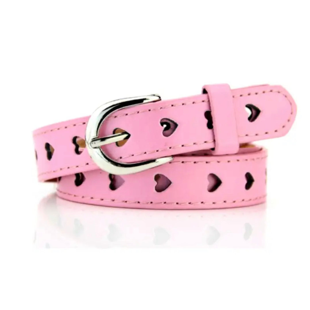 Kid Girls' PU Leather Candy Colored Heart Belts - JR Sizes
